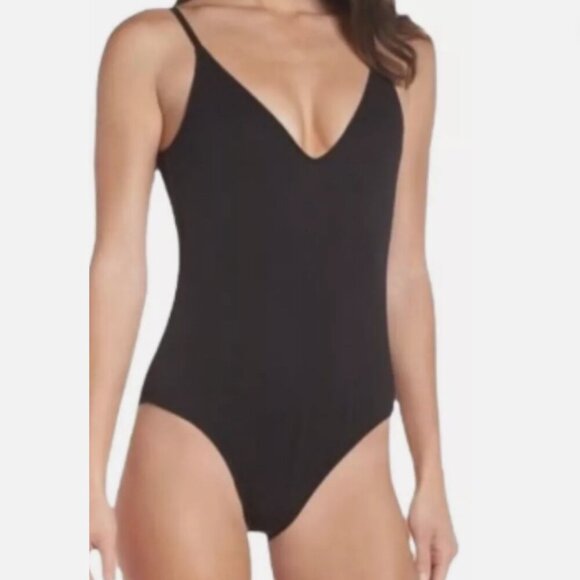 NWT Leith Textured One Piece Swimsuit Black Size XL - NO371599MI - Picture 2 of 9